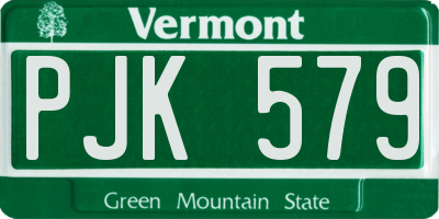 VT license plate PJK579