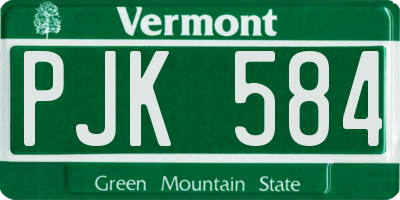 VT license plate PJK584