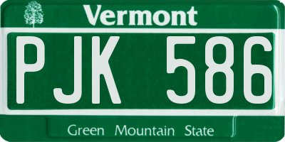 VT license plate PJK586