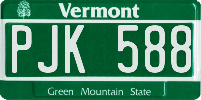 VT license plate PJK588