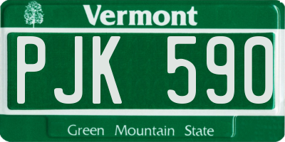 VT license plate PJK590