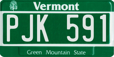 VT license plate PJK591