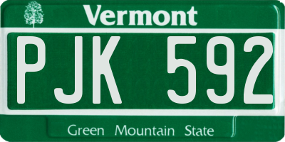 VT license plate PJK592