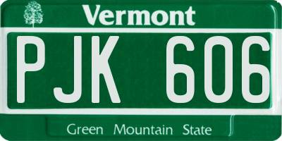 VT license plate PJK606