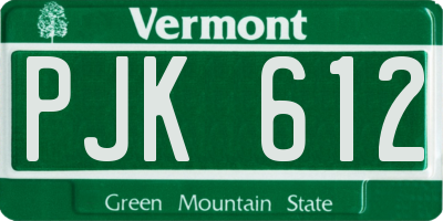 VT license plate PJK612