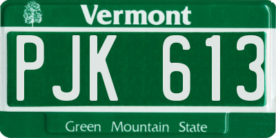 VT license plate PJK613