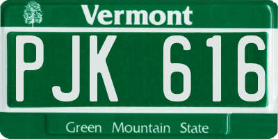 VT license plate PJK616