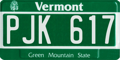 VT license plate PJK617