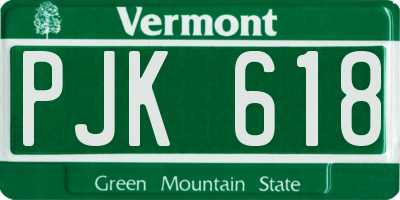 VT license plate PJK618