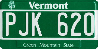 VT license plate PJK620