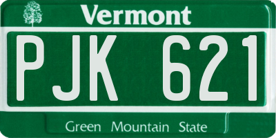 VT license plate PJK621