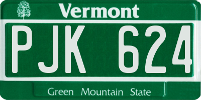 VT license plate PJK624