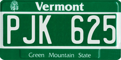 VT license plate PJK625