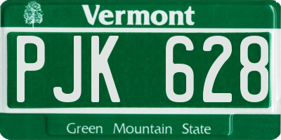 VT license plate PJK628