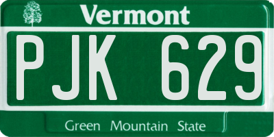VT license plate PJK629