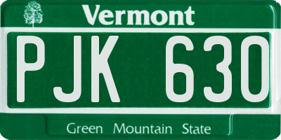 VT license plate PJK630
