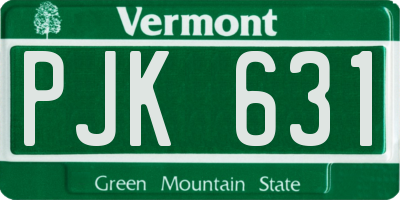 VT license plate PJK631