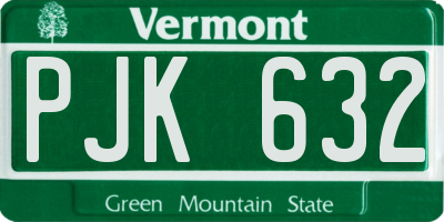 VT license plate PJK632