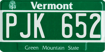 VT license plate PJK652