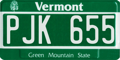 VT license plate PJK655