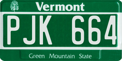 VT license plate PJK664