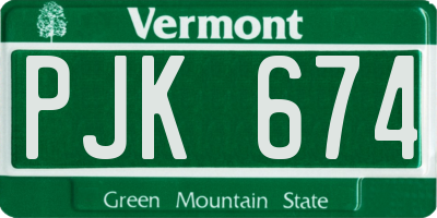 VT license plate PJK674