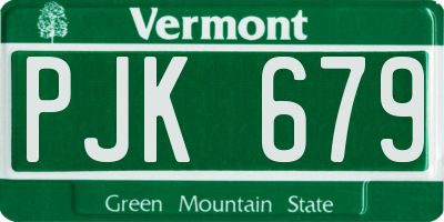 VT license plate PJK679