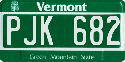 VT license plate PJK682