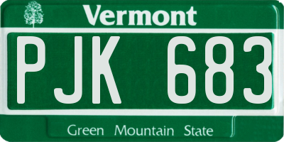 VT license plate PJK683