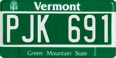 VT license plate PJK691