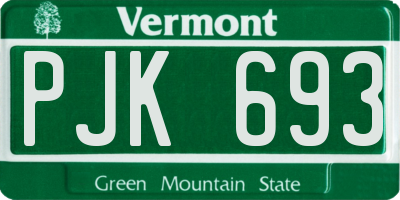 VT license plate PJK693