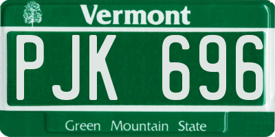 VT license plate PJK696