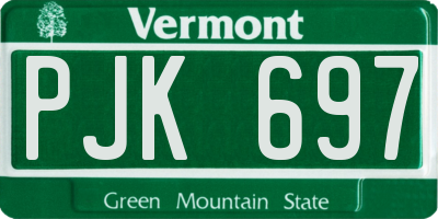 VT license plate PJK697