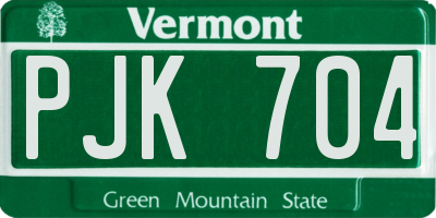 VT license plate PJK704