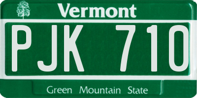 VT license plate PJK710