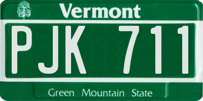 VT license plate PJK711