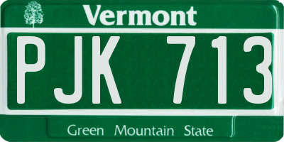 VT license plate PJK713