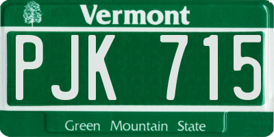 VT license plate PJK715