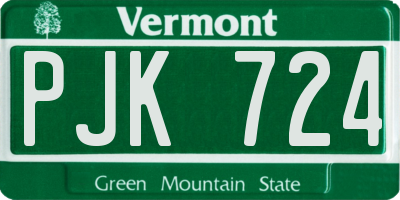 VT license plate PJK724