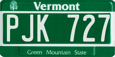 VT license plate PJK727