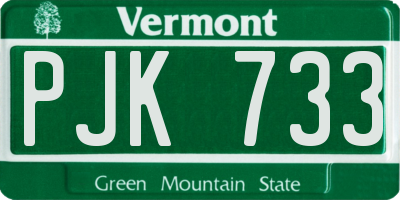 VT license plate PJK733