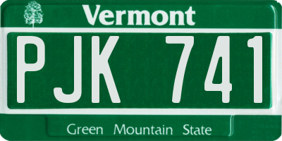 VT license plate PJK741