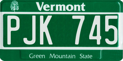 VT license plate PJK745