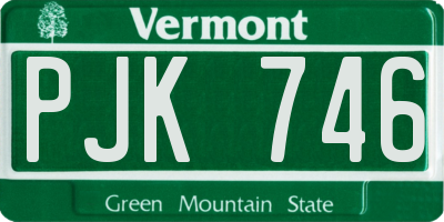 VT license plate PJK746