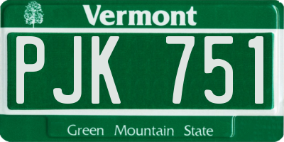 VT license plate PJK751