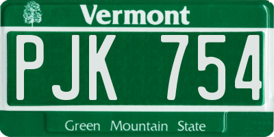 VT license plate PJK754