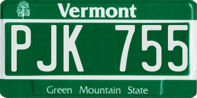 VT license plate PJK755
