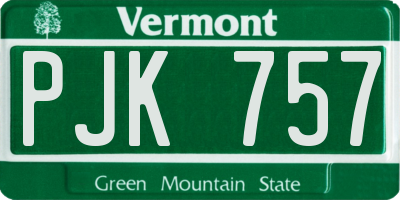 VT license plate PJK757