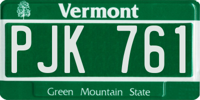 VT license plate PJK761