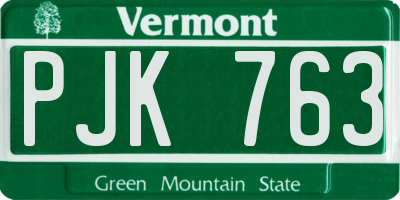 VT license plate PJK763